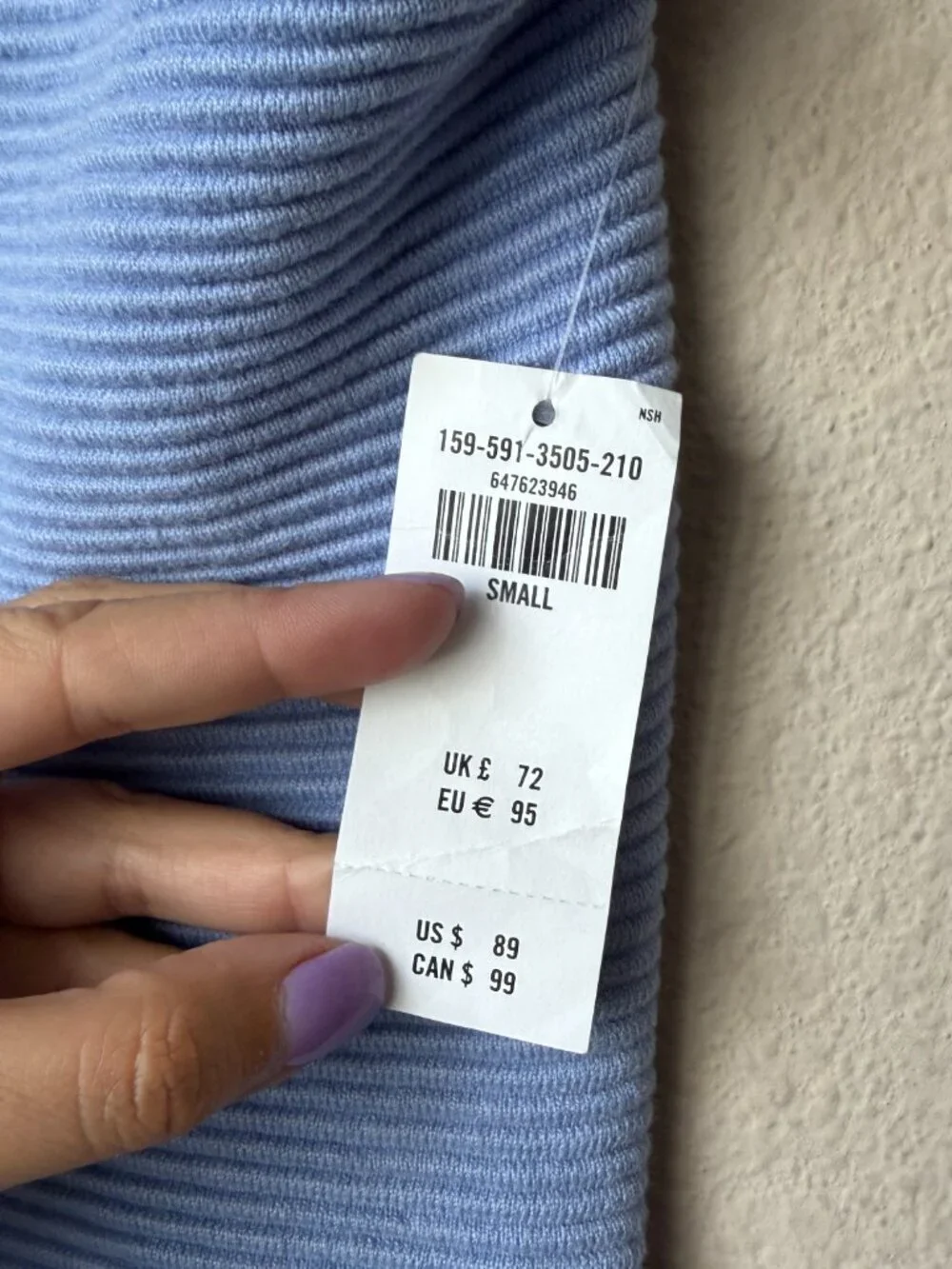 Abercrombie & Fitch Blue Cross Back Ribbed Mini Dress NWT Size S